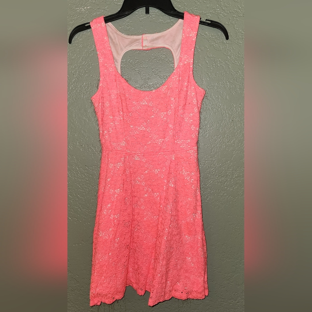 Juniors neon orange short dress - Used